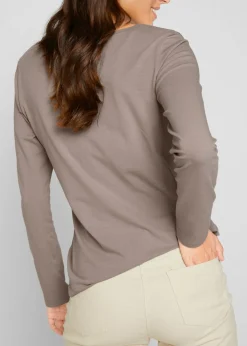 Camiseta ajustada de manga larga (2 unidades) Mujer Básicos|Camisetas