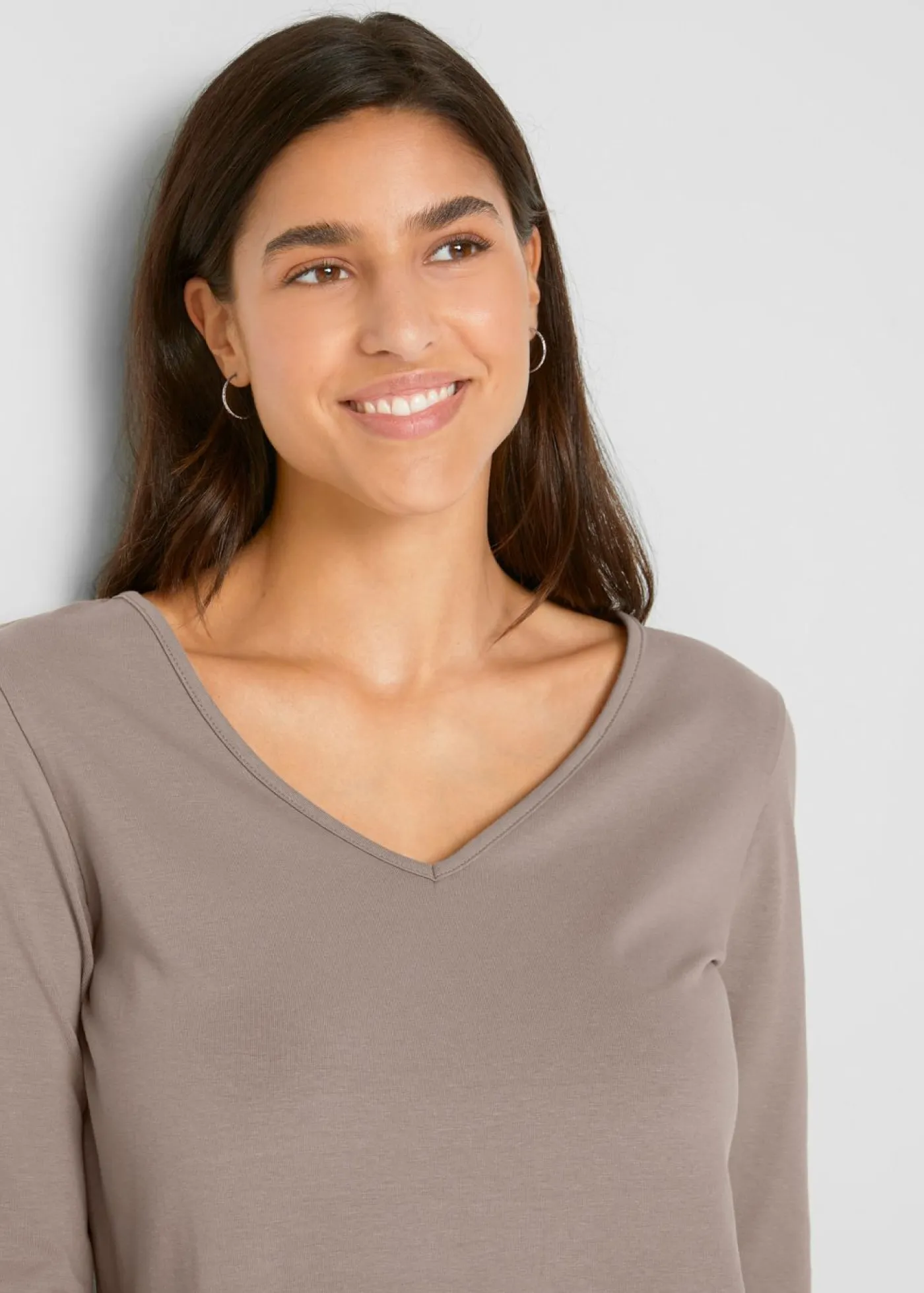Camiseta ajustada de manga larga (2 unidades) Mujer Básicos|Camisetas