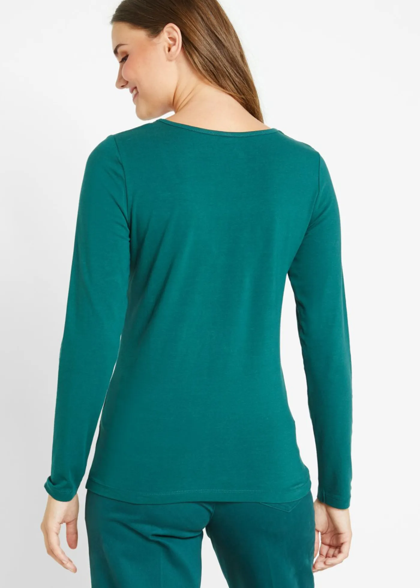 Best Camiseta ajustada de manga larga Mujer Básicos|Camisetas