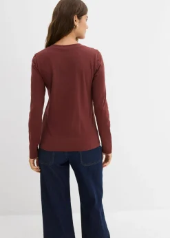 Camiseta ajustada de manga larga Mujer Básicos|Camisetas