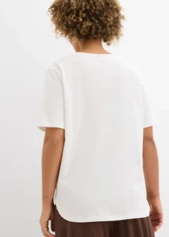 Camiseta ancha de algodón orgánico Mujer Camisetas|Novedades