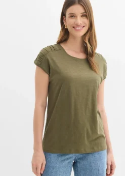 Online Camiseta boxy de manga corta Mujer Camisetas|Novedades