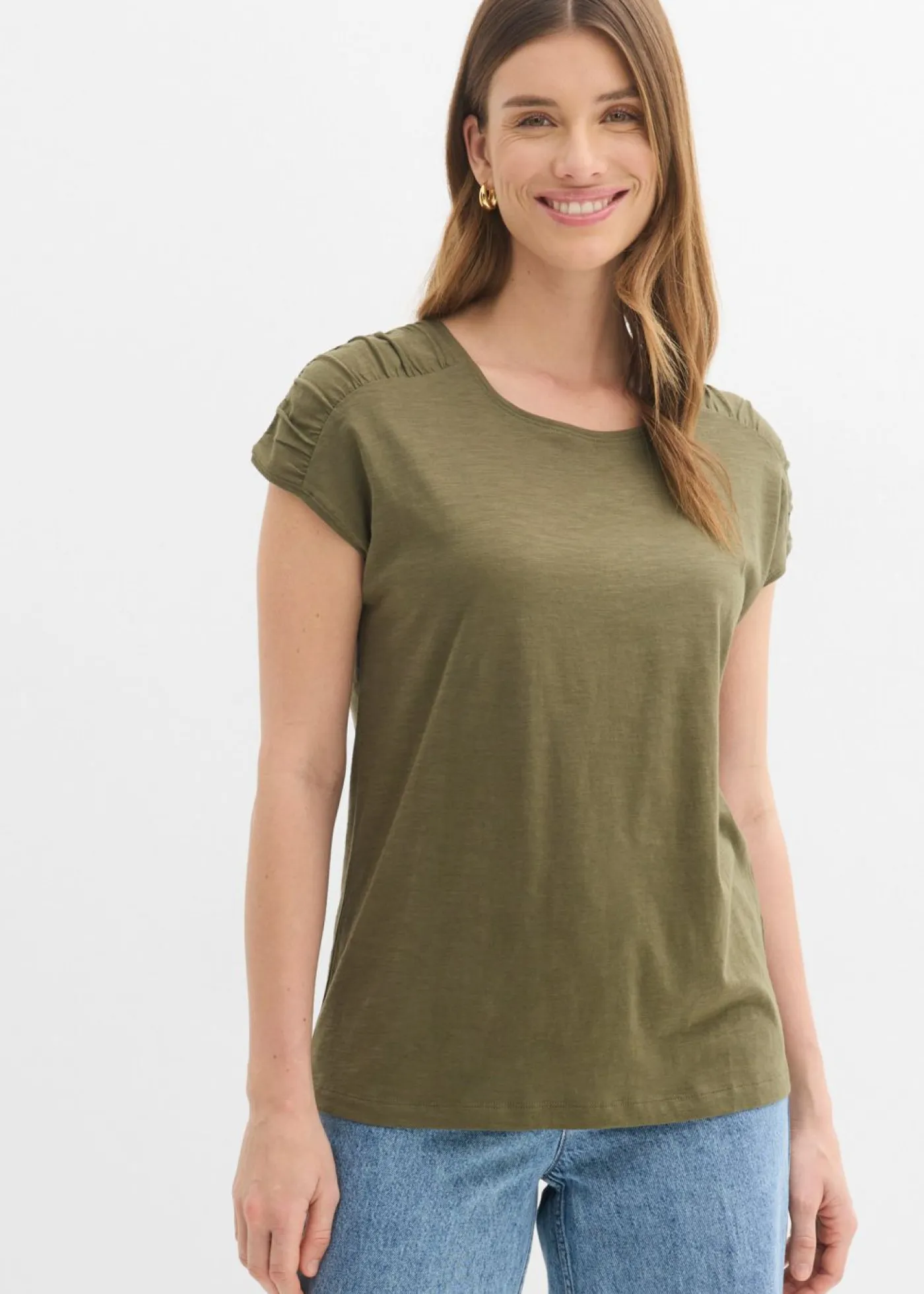 Online Camiseta boxy de manga corta Mujer Camisetas|Novedades
