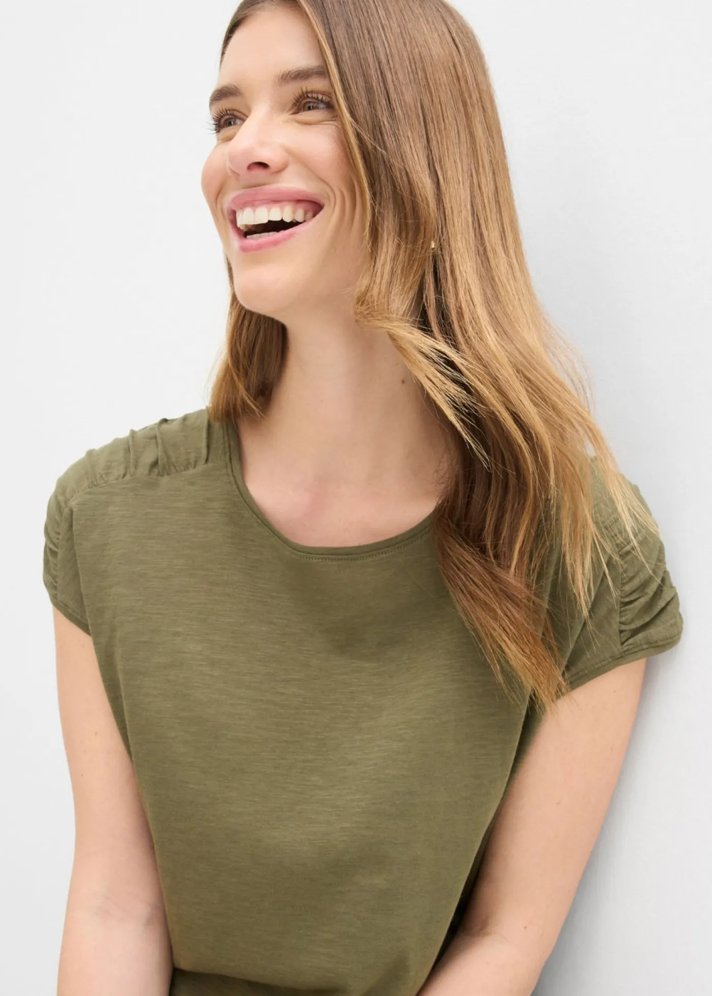 Online Camiseta boxy de manga corta Mujer Camisetas|Novedades