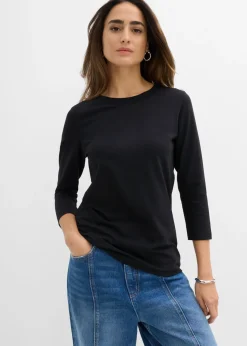 Best Camiseta con algodón orgánico puro con mangas 3/4 Mujer Básicos|Camisetas