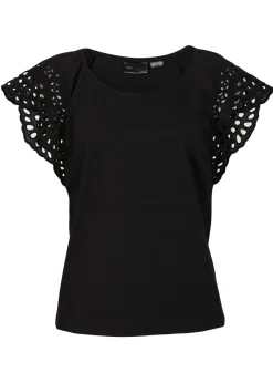 Clearance Camiseta con bordado calado Mujer Camisetas