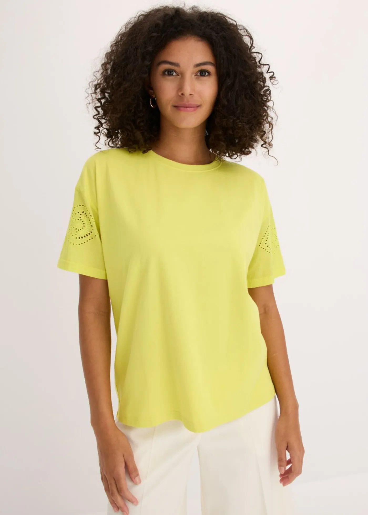 Discount Camiseta con bordado calado Mujer Camisetas