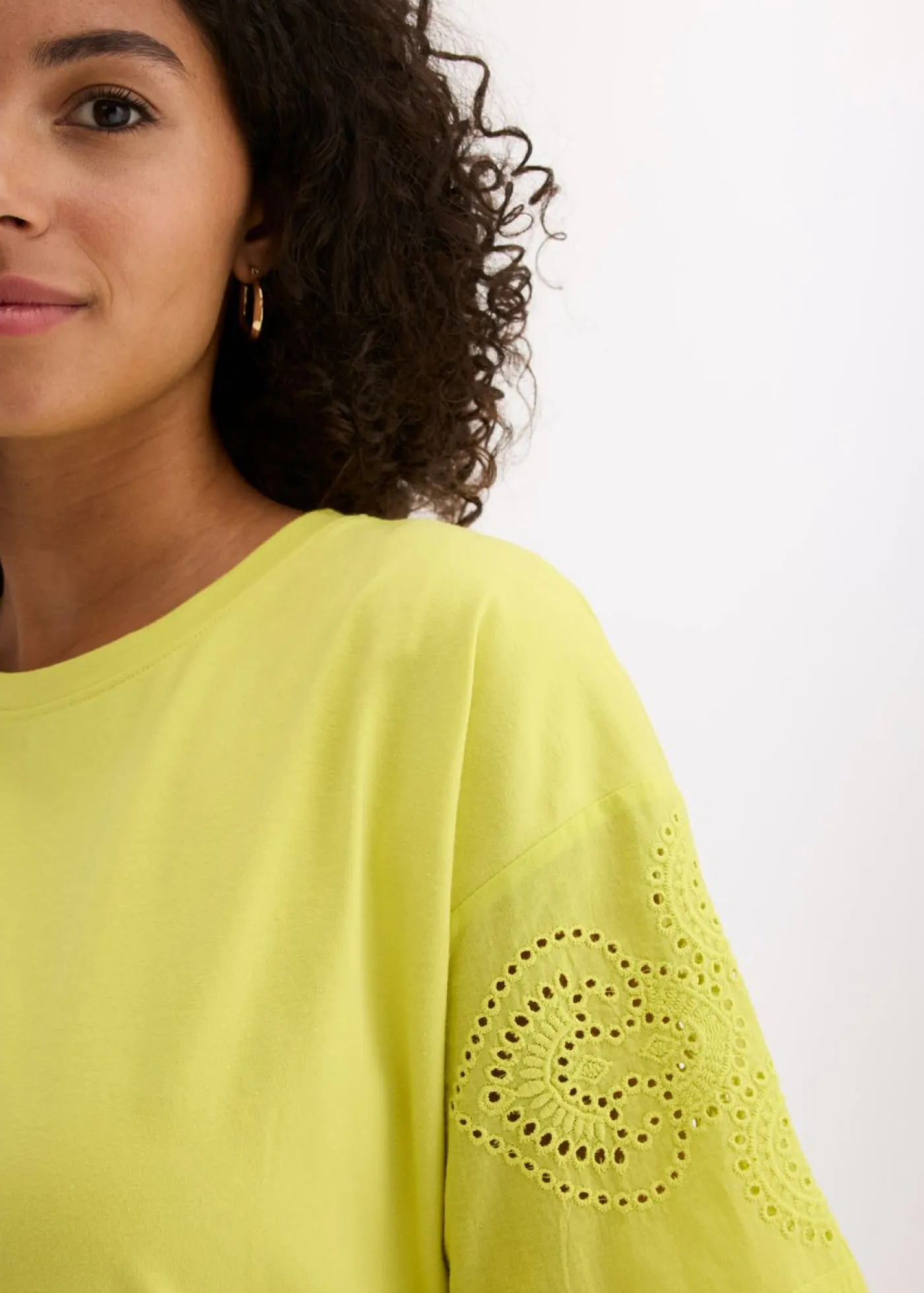 Discount Camiseta con bordado calado Mujer Camisetas