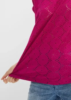 Online Camiseta con bordado calado Mujer Camisetas