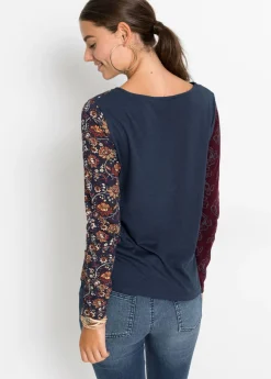 Camiseta con botones de viscosa sostenible Mujer Camisetas