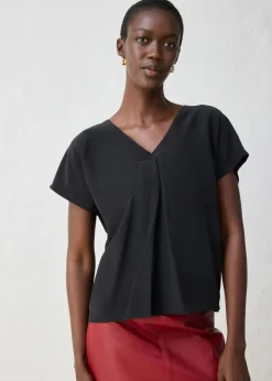 Hot Camiseta con contenido de seda e inserto de tejido Mujer Premium|Camisetas