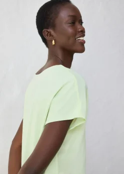 Clearance Camiseta con contenido de seda e inserto de tejido Mujer Premium|Camisetas