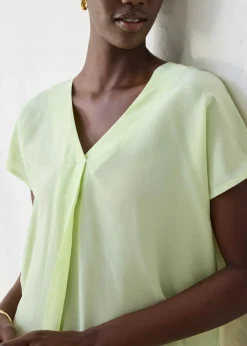Clearance Camiseta con contenido de seda e inserto de tejido Mujer Premium|Camisetas