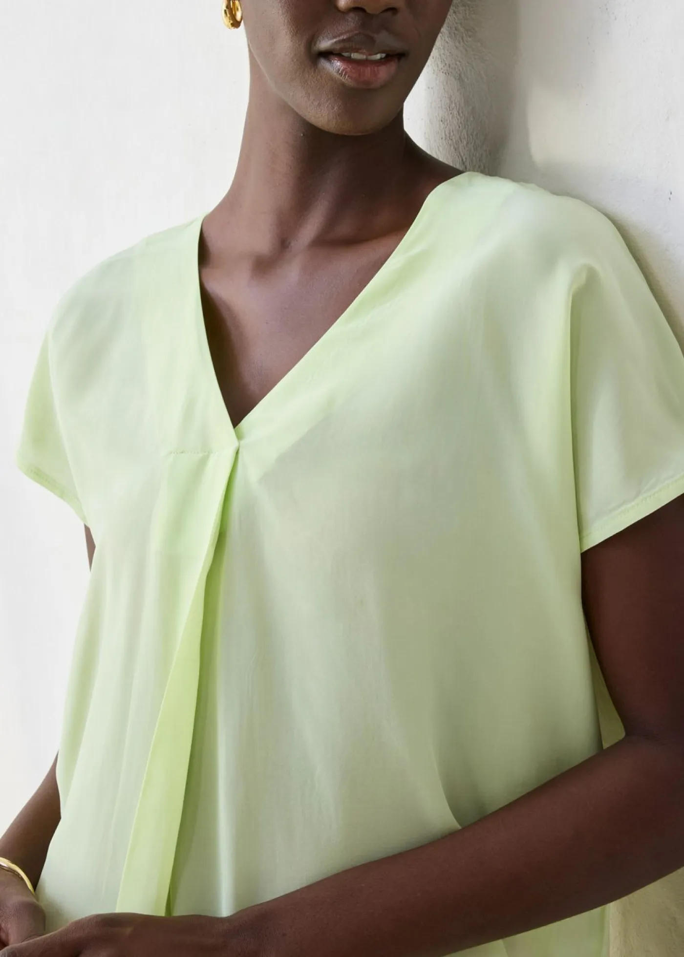 Clearance Camiseta con contenido de seda e inserto de tejido Mujer Premium|Camisetas