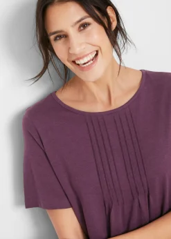 Camiseta con corte en A y manga corta Mujer Camisetas