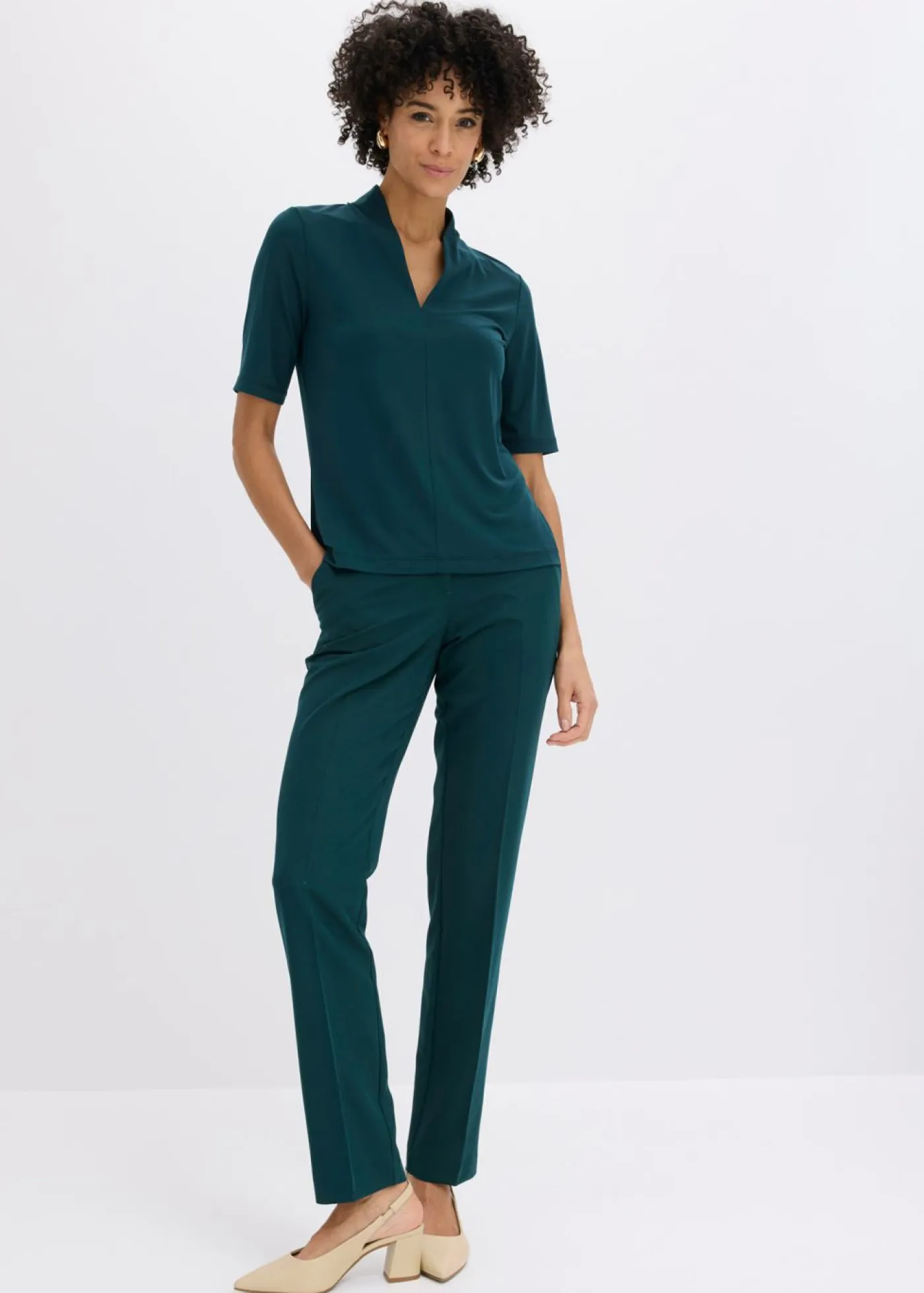 Camiseta con cuello chimenea Mujer Camisetas|Novedades