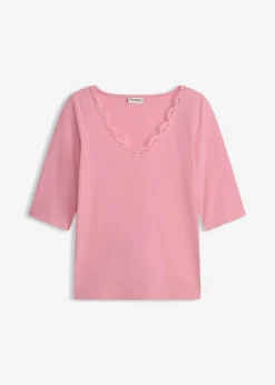 Online Camiseta con encaje Mujer Camisetas|Novedades