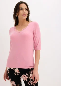 Online Camiseta con encaje Mujer Camisetas|Novedades