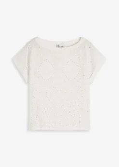 Best Camiseta con encaje calado Mujer Camisetas|Novedades