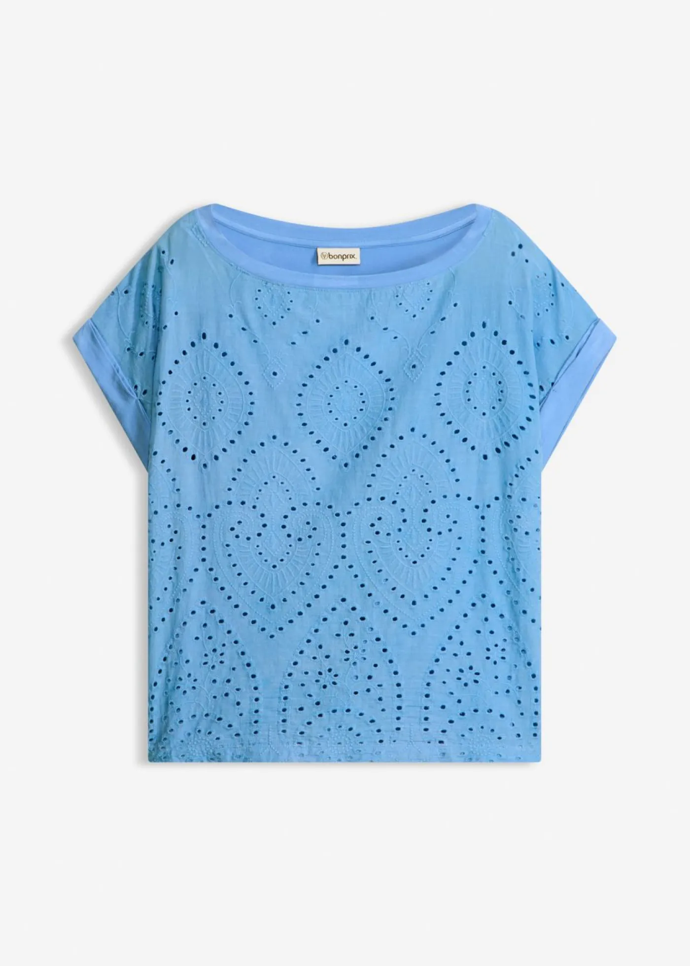 New Camiseta con encaje calado Mujer Camisetas|Novedades