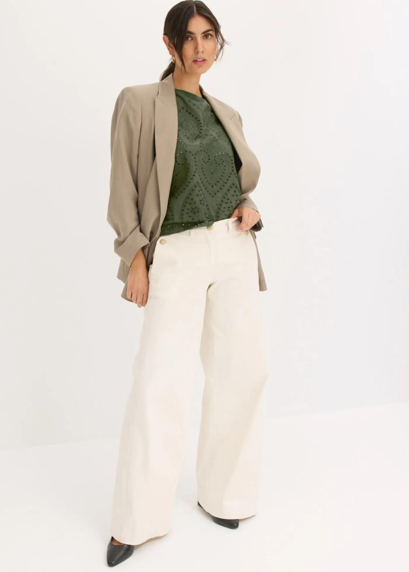 Clearance Camiseta con encaje calado Mujer Camisetas|Novedades