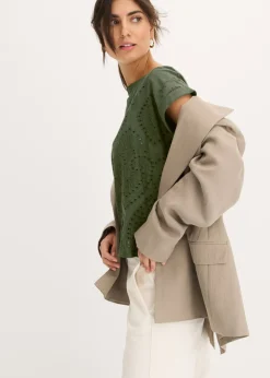 Clearance Camiseta con encaje calado Mujer Camisetas|Novedades