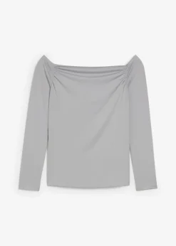 Best Camiseta con escote bañera de punto ligero Mujer Camisetas