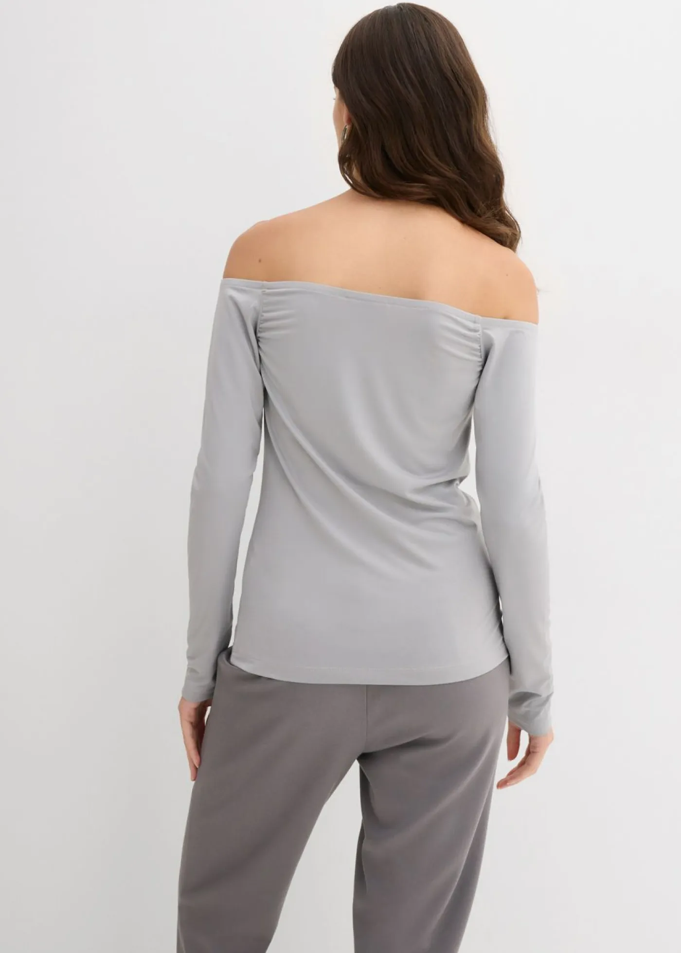 Best Camiseta con escote bañera de punto ligero Mujer Camisetas