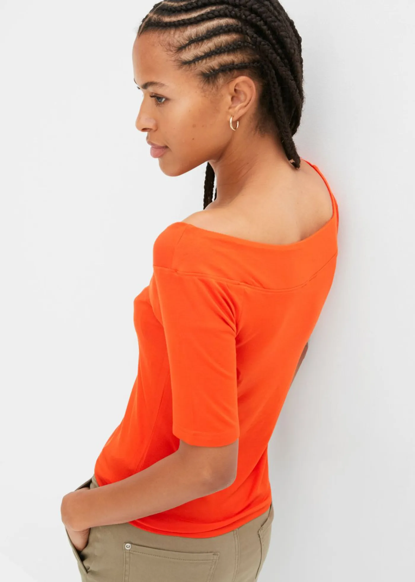 Clearance Camiseta con escote bañera en mezcla de viscosa Mujer Camisetas