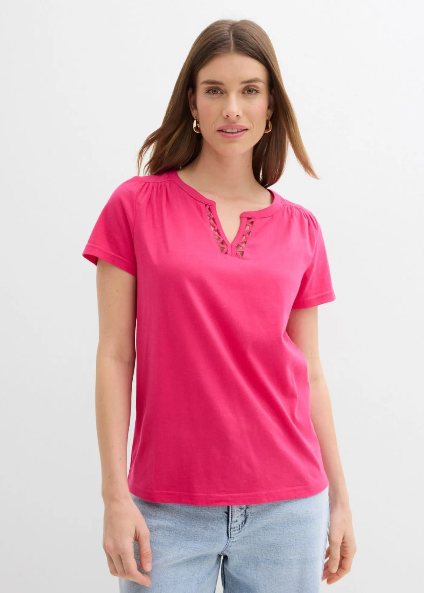 Best Camiseta con escote decorativo Mujer Camisetas|Novedades