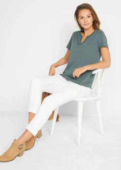 Online Camiseta con escote decorativo Mujer Camisetas|Novedades