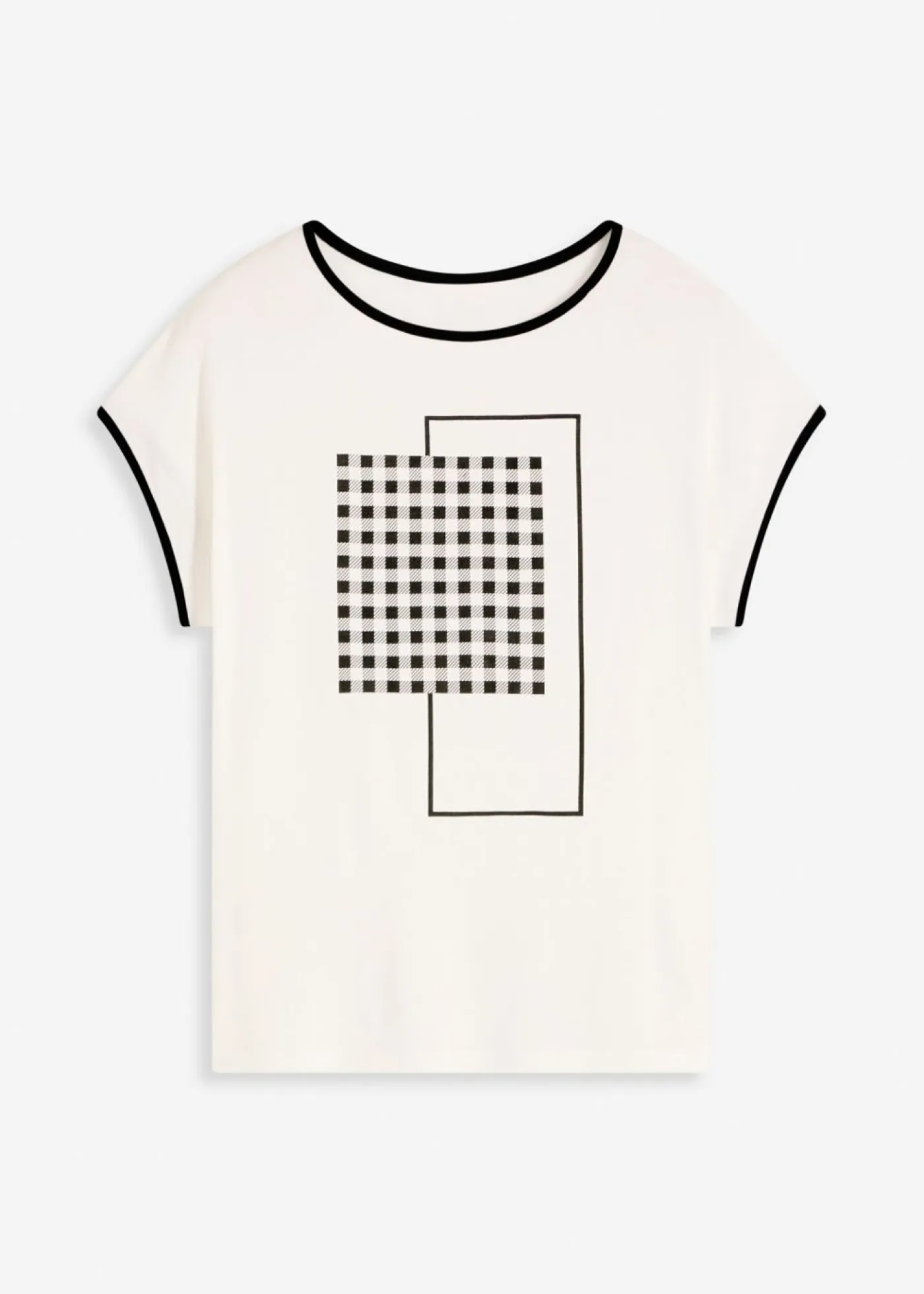 New Camiseta con estampado colocado y ribete en contraste Mujer Camisetas