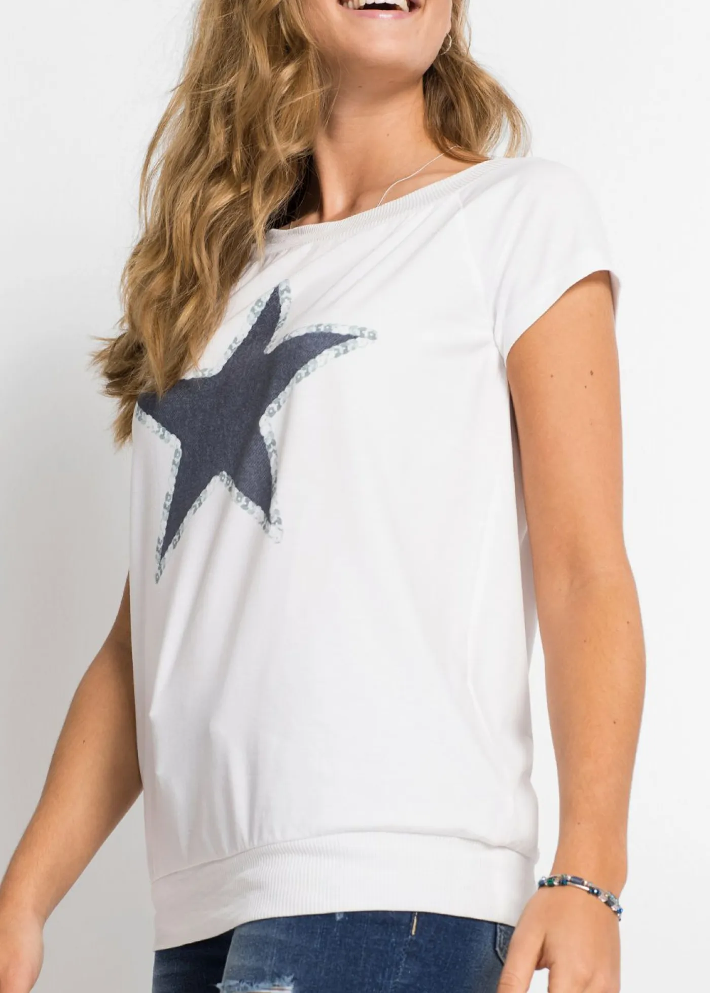 Sale Camiseta con estampado de estrellas Mujer Camisetas