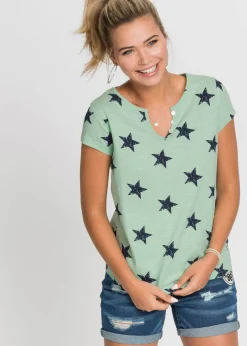 Sale Camiseta con estampado de estrellas y algodón puro Mujer Camisetas