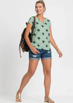 Sale Camiseta con estampado de estrellas y algodón puro Mujer Camisetas