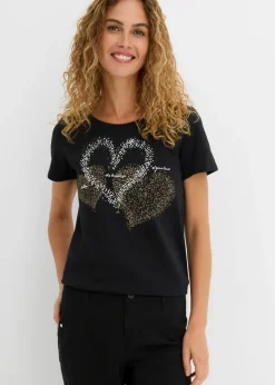 Best Camiseta con estampado de corazón de algodón orgánico Mujer Camisetas