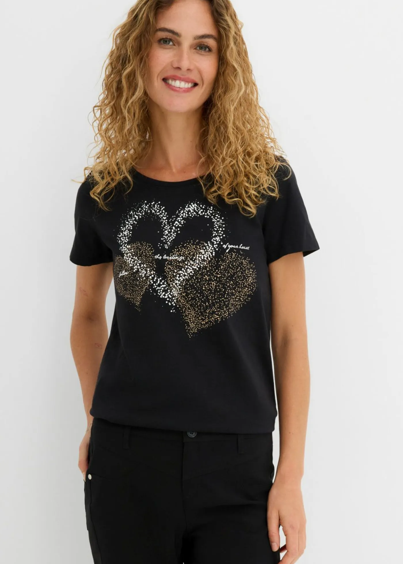 Best Camiseta con estampado de corazón de algodón orgánico Mujer Camisetas