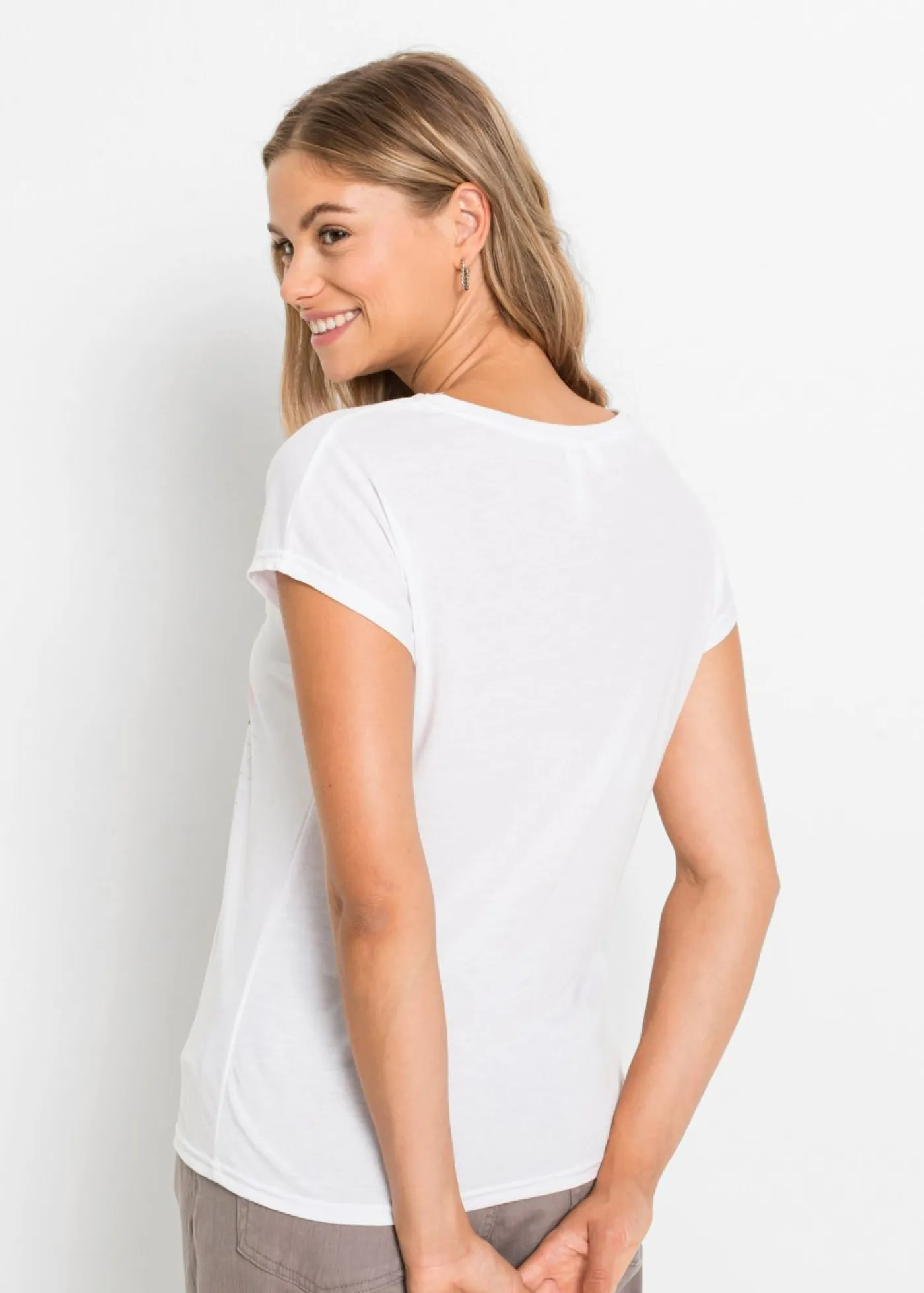 Outlet Camiseta con estampado de plumas Mujer Camisetas