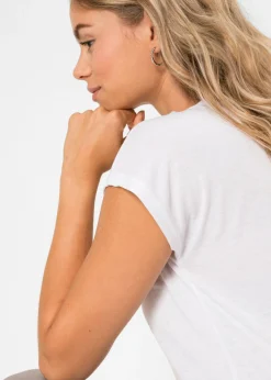 Outlet Camiseta con estampado de plumas Mujer Camisetas