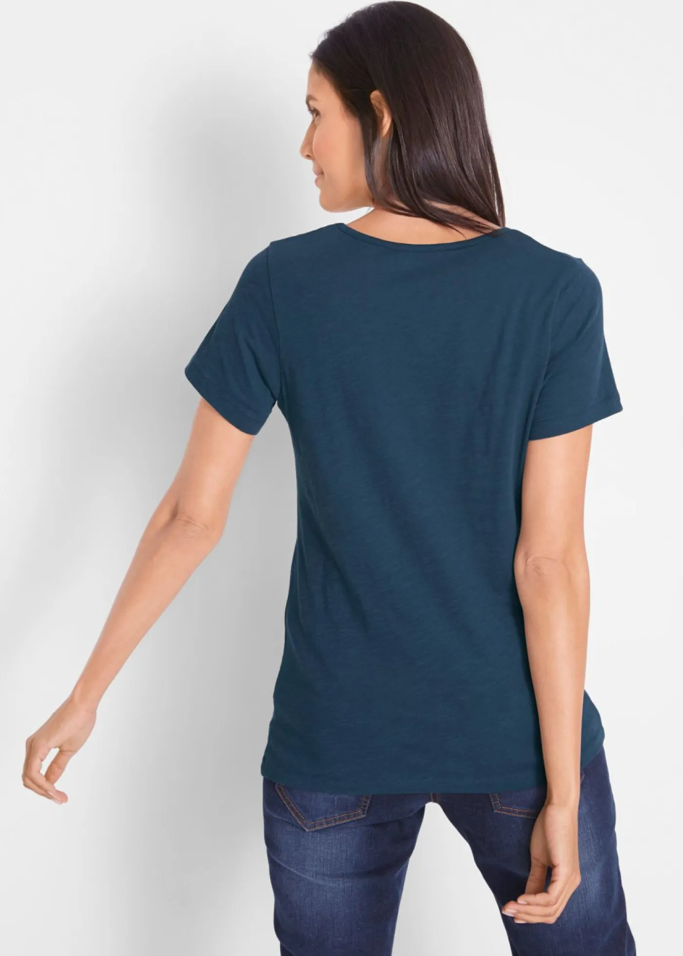 Sale Camiseta con hilo flameado y manga corta Mujer Camisetas