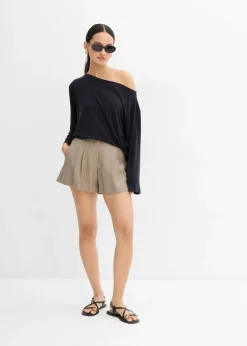 New Camiseta con hombros descubiertos de suave mezcla de modal Mujer Esenciales|Camisetas