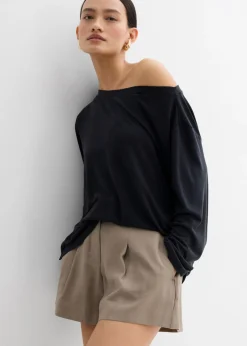 New Camiseta con hombros descubiertos de suave mezcla de modal Mujer Esenciales|Camisetas