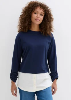 Hot Camiseta con inserto de blusa de algodón orgánico puro Mujer Camisetas