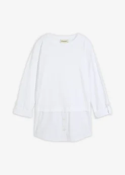 Best Camiseta con inserto de blusa de algodón orgánico puro Mujer Camisetas