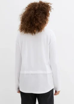 Best Camiseta con inserto de blusa de algodón orgánico puro Mujer Camisetas