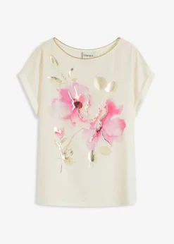 Sale Camiseta con inserto de malla Mujer Camisetas