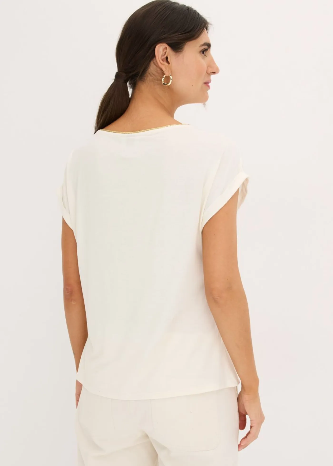 Sale Camiseta con inserto de malla Mujer Camisetas