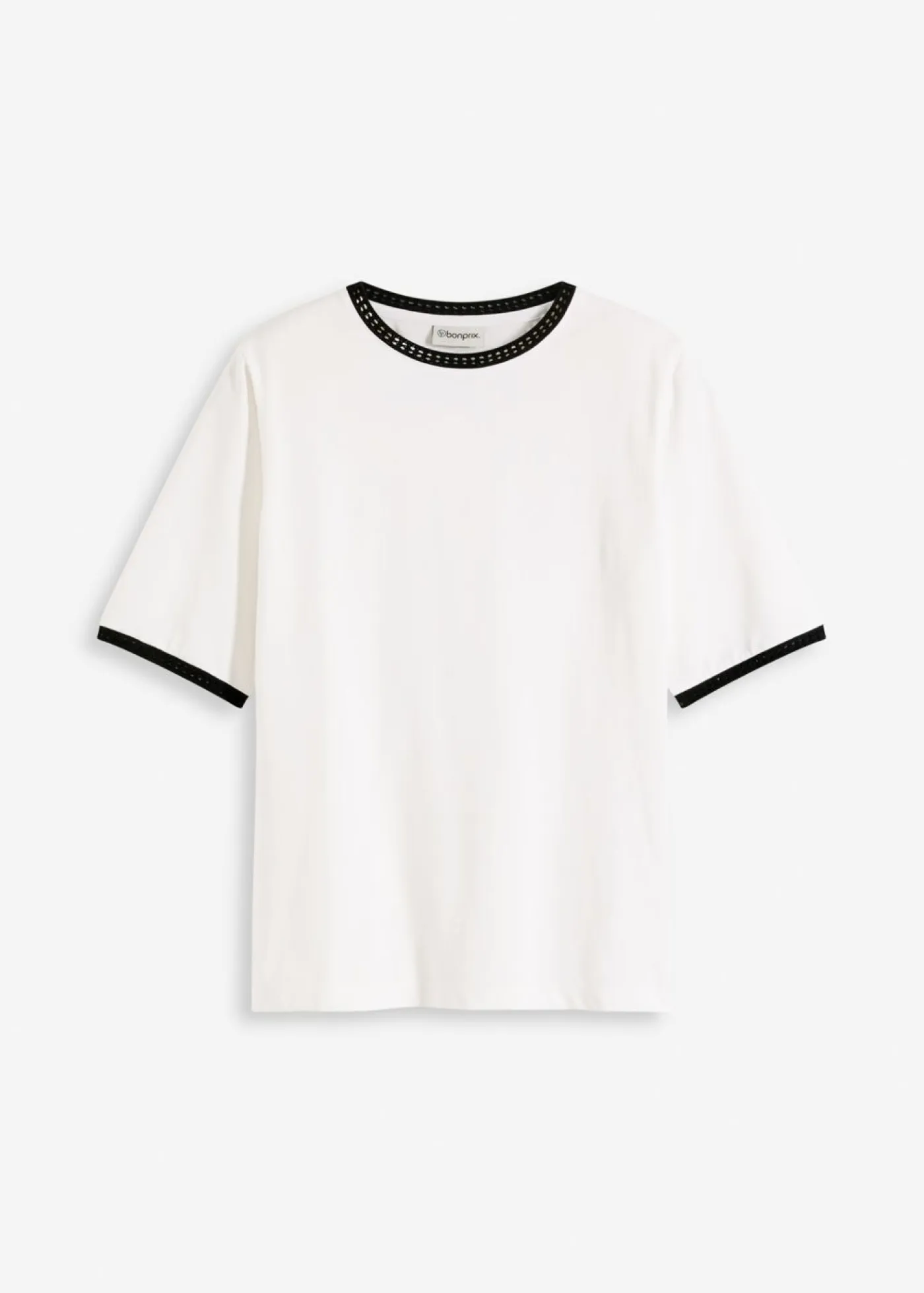 Sale Camiseta con ribete de encaje Mujer Camisetas|Novedades