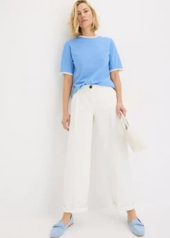 Outlet Camiseta con ribete de encaje Mujer Camisetas|Novedades