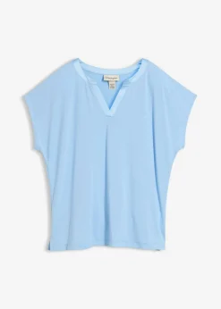 Camiseta con ribete de satén Mujer Camisetas|Novedades